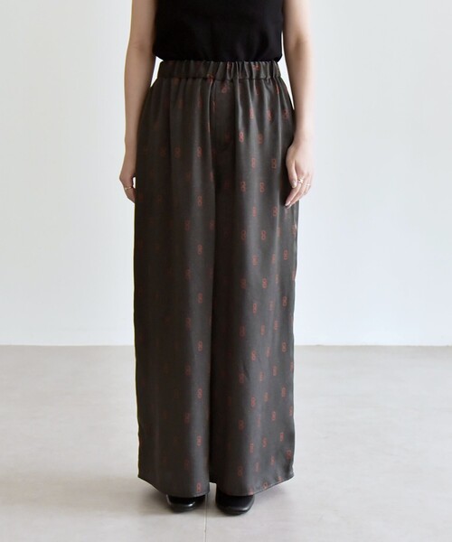 quaranciel:〈手洗い可能〉モノグラム ドット リラックス ワイド