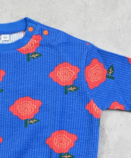 MARKEY'S(マーキーズ)の「総柄ワッフル長袖ボディシャツ(ロンパース・キッズ・レッド系その他/ブラウン系その他/ブラック系その他/杢グレー・80/70)」の13枚目の写真