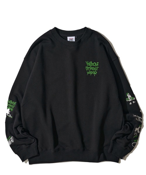 VISION STREET WEAR（ヴィジョンストリートウェア）の「【VISION STREET WEAR】オリジナルグラフィック スリーブゴースト刺繍 クルーネックスウェットプルオーバー（スウェット・レディース・チャコールグレー/オフホワイト/ブラック・X-LARGE/LARGE/MEDIUM）」の14枚目の写真