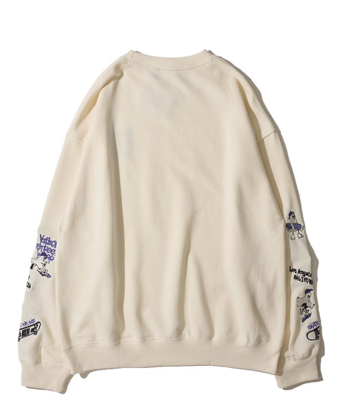 VISION STREET WEAR（ヴィジョンストリートウェア）の「【VISION STREET WEAR】オリジナルグラフィック スリーブゴースト刺繍 クルーネックスウェットプルオーバー（スウェット・レディース・チャコールグレー/オフホワイト/ブラック・X-LARGE/LARGE/MEDIUM）」の13枚目の写真