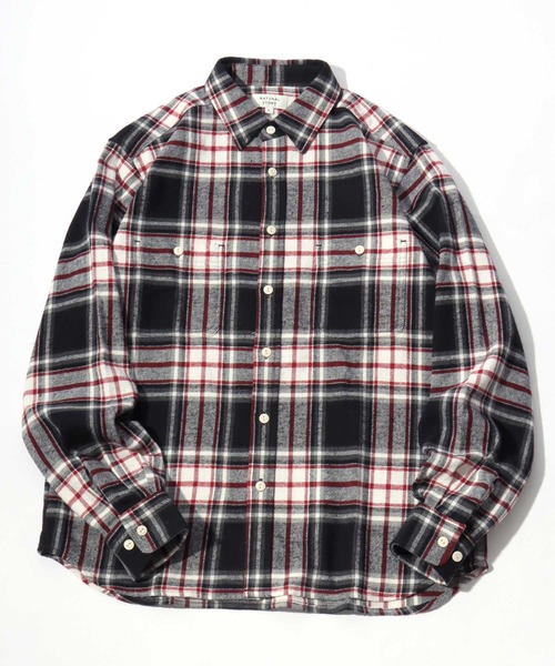 MARUKAWA（マルカワ）の「2026AW HEAVY FLANNEL USAコットン ヘビーウェイト オンブレネルチェック ワークシャツ（シャツ/ブラウス・メンズ・ブラック/レッド/ネイビー/ブラウン/イエロー/キャメル/アイボリー/カーキ/ブラウン系その他/グレー系その他/ブラック系その他/ブラック系その他2/レッド系その他/ブルー系その他・M/L/LL）」の4枚目の写真