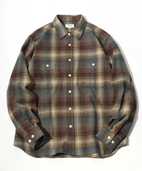 MARUKAWA（マルカワ）の「2026AW HEAVY FLANNEL USAコットン ヘビーウェイト オンブレネルチェック ワークシャツ（シャツ/ブラウス・メンズ・ブラック/レッド/ネイビー/ブラウン/イエロー/キャメル/アイボリー/カーキ/ブラウン系その他/グレー系その他/ブラック系その他/ブラック系その他2/レッド系その他/ブルー系その他・M/L/LL）」の7枚目の写真