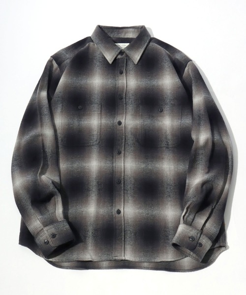 MARUKAWA（マルカワ）の「2026AW HEAVY FLANNEL USAコットン ヘビーウェイト オンブレネルチェック ワークシャツ（シャツ/ブラウス・メンズ・ブラック/レッド/ネイビー/ブラウン/イエロー/キャメル/アイボリー/カーキ/ブラウン系その他/グレー系その他/ブラック系その他/ブラック系その他2/レッド系その他/ブルー系その他・M/L/LL）」の5枚目の写真