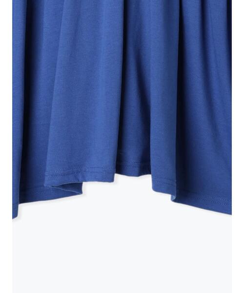 Samansa Mos2 blue（サマンサモスモスブルー）の「◎【接触冷感】シャーリングVネックプルオーバー（Tシャツ/カットソー・レディース・ブラック/ブルー/オフホワイト・F）」の9枚目の写真