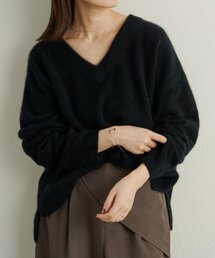 Omekashi | ファーウールVプルオーバー(ニット/セーター)