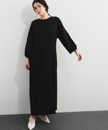 ADAM ET ROPE' アダムエロペ ベロア ワンピース ブラック ドレス ADAM ET ROPE'（アダムエロペ）の「【ADAM ET ROPE'】フロント
