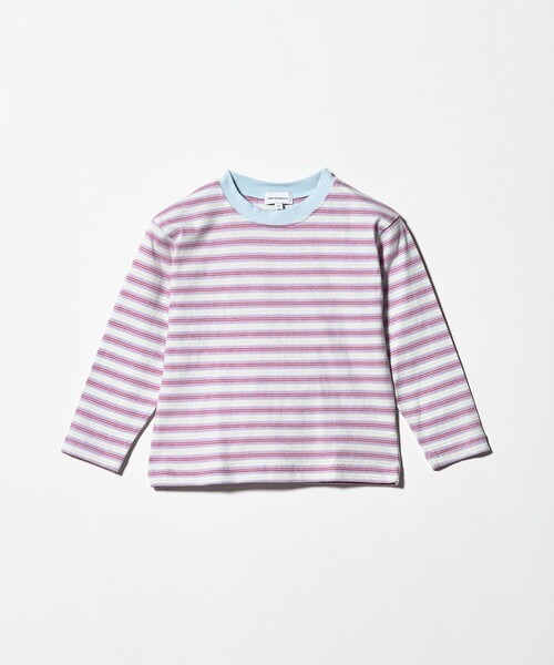 green label relaxing（グリーンレーベルリラクシング）の「マルチボーダー ロングスリーブ Tシャツ / キッズ  100cm-160cm（Tシャツ/カットソー・キッズ・ブラック/ブラウン系/ライラック・100cm/120cm/110cm/140cm/150cm/160cm/130cm）」の3枚目の写真