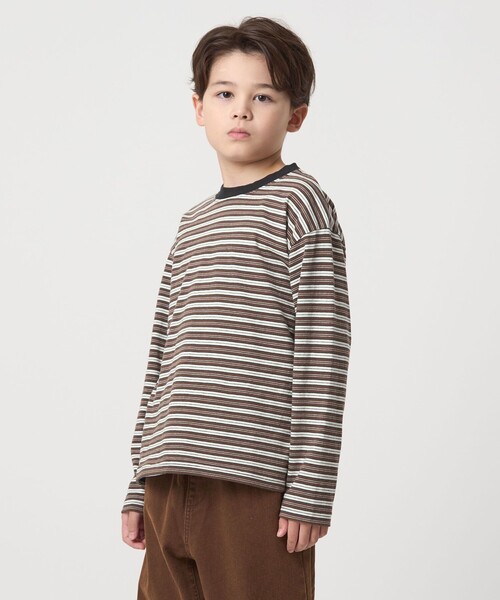 マルチボーダー ロングスリーブ Tシャツ / キッズ 100cm-160cm（T