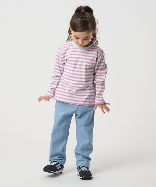 マルチボーダー ロングスリーブ Tシャツ / キッズ 100cm-160cm（T