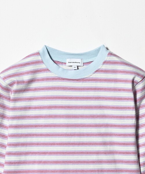 green label relaxing（グリーンレーベルリラクシング）の「マルチボーダー ロングスリーブ Tシャツ / キッズ  100cm-160cm（Tシャツ/カットソー・キッズ・ブラック/ブラウン系/ライラック・100cm/120cm/110cm/140cm/150cm/160cm/130cm）」の16枚目の写真