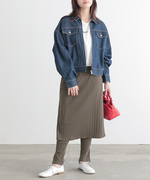 n'OrLABEL(ノアールレーベル)の「『スカート付きランダムリブレギンス』(レギンス/スパッツ・レディース・モカ/ブラック・1/2)」の17枚目の写真