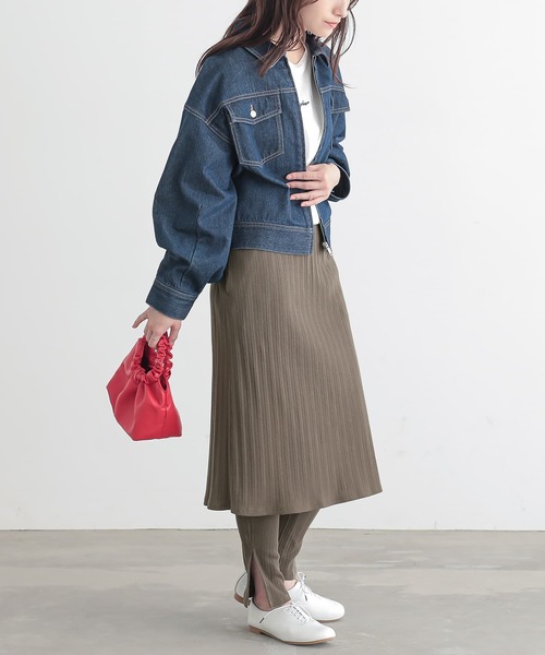 n'OrLABEL(ノアールレーベル)の「『スカート付きランダムリブレギンス』(レギンス/スパッツ・レディース・モカ/ブラック・1/2)」の18枚目の写真