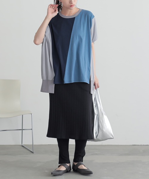 n'OrLABEL(ノアールレーベル)の「『スカート付きランダムリブレギンス』(レギンス/スパッツ・レディース・モカ/ブラック・1/2)」の15枚目の写真