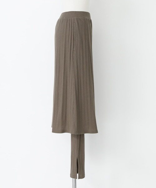 n'OrLABEL(ノアールレーベル)の「『スカート付きランダムリブレギンス』(レギンス/スパッツ・レディース・モカ/ブラック・1/2)」の7枚目の写真