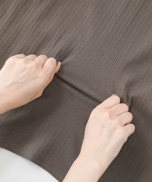 n'OrLABEL(ノアールレーベル)の「『スカート付きランダムリブレギンス』(レギンス/スパッツ・レディース・モカ/ブラック・1/2)」の10枚目の写真