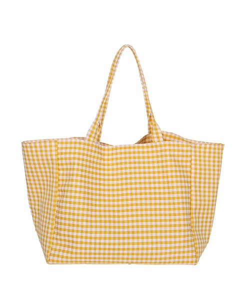 セール】大容量ギンガムチェック柄トートバッグ（トートバッグ