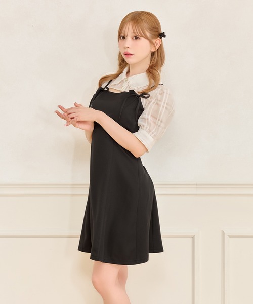SET着用可能】ダブルリボンミニキャミワンピース（ワンピース）｜apres