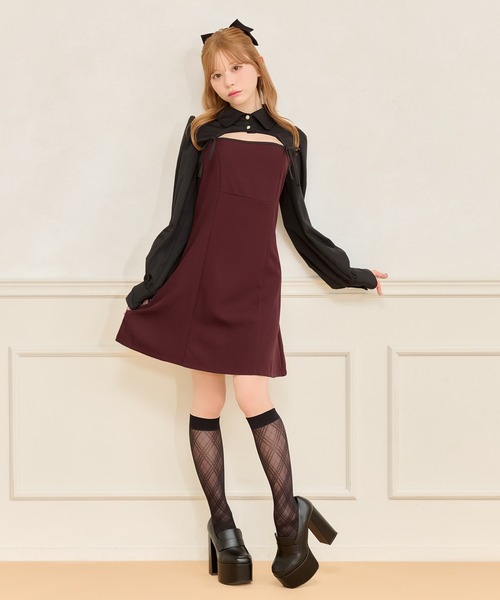 最終値下げ❗️ apres jour ダブルリボンキャミワンピース 上下セット SET着用可能】ダブルリボンキャミワンピース（ワンピース