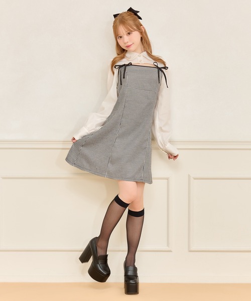 アプレジュール ダブルリボンキャミワンピース ショートボロレロブラウス apres jour ダブルリボンキャミワンピース ショートボレロ