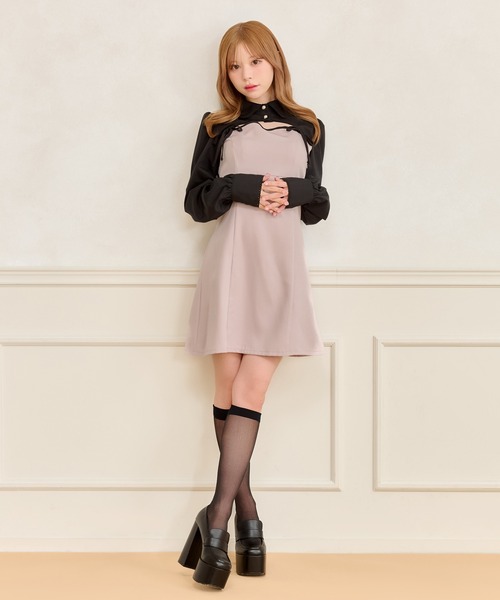 apres jour(アプレジュール)の「【SET着用可能】ダブルリボンミニキャミワンピース(ワンピース・レディース・ブラック/その他/ブラック系その他2/ボルドー/ピンク・フリー/X-LARGE)」の17枚目の写真