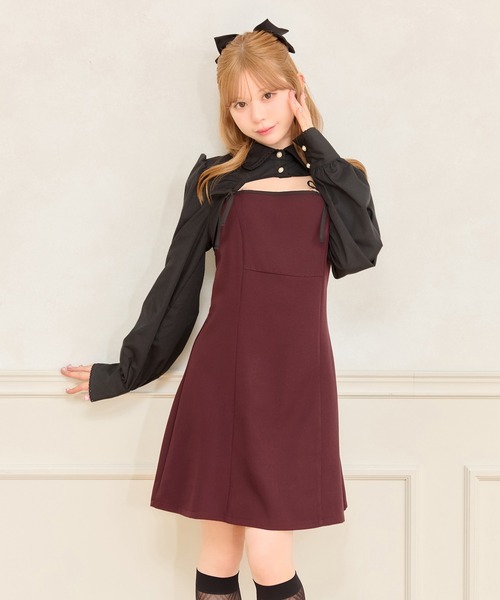 apres jour(アプレジュール)の「【SET着用可能】ダブルリボンミニキャミワンピース(ワンピース・レディース・ブラック/その他/ブラック系その他2/ボルドー/ピンク・フリー/X-LARGE)」の22枚目の写真
