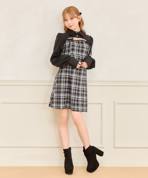 apres jour ダブルリボンキャミワンピース ショートボレロブラウス バラ可◎apresjour ダブルリボンキャミワンピース/ショート