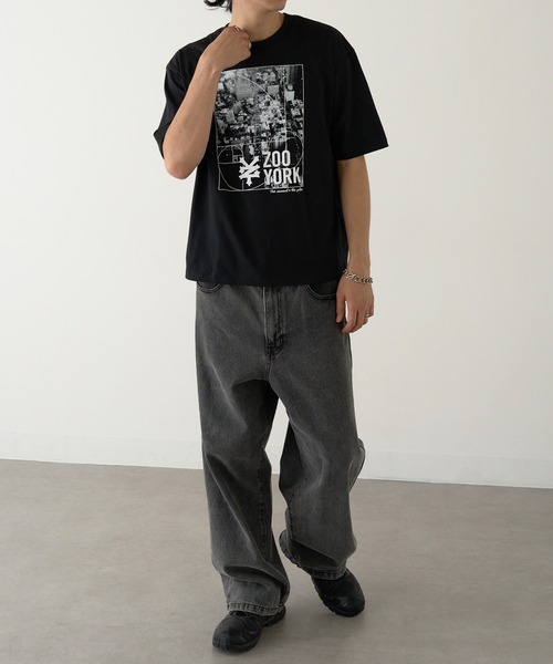 ZOO YORK(ズーヨーク)の「【ZOO YORK】モノクロフォトプリント 短丈Tシャツ Z2503(Tシャツ/カットソー・メンズ・ホワイト/ブラック/グレー・M/L)」の11枚目の写真