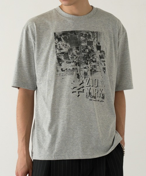 ZOO YORK(ズーヨーク)の「【ZOO YORK】モノクロフォトプリント 短丈Tシャツ Z2503(Tシャツ/カットソー・メンズ・ホワイト/ブラック/グレー・M/L)」の13枚目の写真