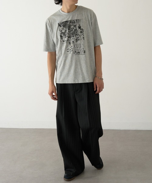 ZOO YORK(ズーヨーク)の「【ZOO YORK】モノクロフォトプリント 短丈Tシャツ Z2503(Tシャツ/カットソー・メンズ・ホワイト/ブラック/グレー・M/L)」の18枚目の写真