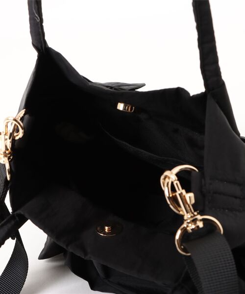 Lee(リー)の「【Lee/リー】フリル2WAYバッグ(ショルダーバッグ・レディース・ブラック/ホワイト/スミクロ・ONE SIZE)」の5枚目の写真