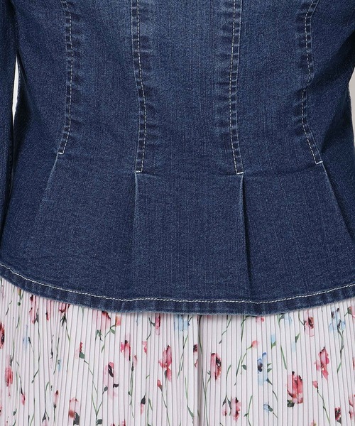 Rose Tiara（ローズティアラ）の「【伸縮性◎】ジップアップブルゾン（デニムジャケット・レディース・ネイビー・38/42/46）」の14枚目の写真