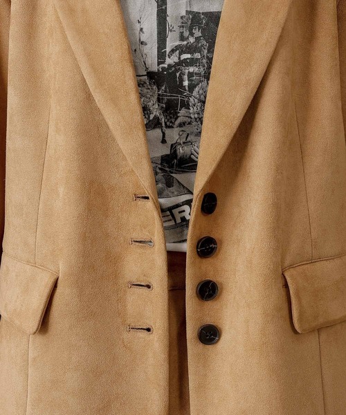 en CAnAF（エンカナフ）の「スエードジャケット 【セットアップ対応】（テーラードジャケット・レディース・ブラウン/ベージュ/ダークブラウン・フリー）」の7枚目の写真