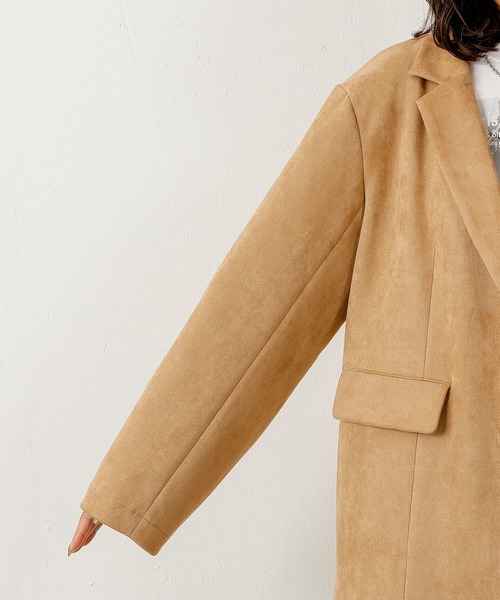 en CAnAF（エンカナフ）の「スエードジャケット 【セットアップ対応】（テーラードジャケット・レディース・ブラウン/ベージュ/ダークブラウン・フリー）」の10枚目の写真