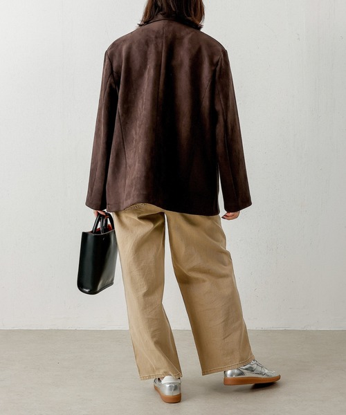 en CAnAF（エンカナフ）の「スエードジャケット 【セットアップ対応】（テーラードジャケット・レディース・ブラウン/ベージュ/ダークブラウン・フリー）」の21枚目の写真