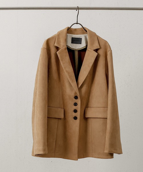 en CAnAF（エンカナフ）の「スエードジャケット 【セットアップ対応】（テーラードジャケット・レディース・ブラウン/ベージュ/ダークブラウン・フリー）」の13枚目の写真