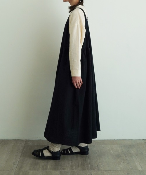 オオカミとフクロウ 日曜日のフランボワーズ ロング シャツ ワンピース チェック オオカミとフクロウ 日曜日のフランボワーズ ロング シャツ