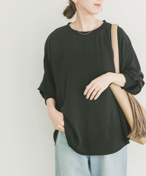 ITEMS URBANRESEARCH（アイテムズ アーバンリサーチ）の「リブドルマンブラウス（シャツ/ブラウス・レディース・ブラック/ホワイト/レッド系その他・FREE）」の2枚目の写真