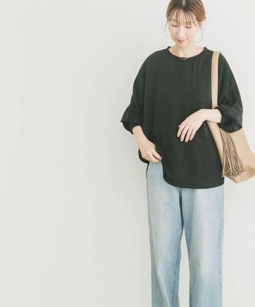 ITEMS URBANRESEARCH（アイテムズ アーバンリサーチ）の「リブドルマンブラウス（シャツ/ブラウス・レディース・ブラック/ホワイト/レッド系その他・FREE）」の7枚目の写真