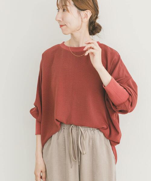 ITEMS URBANRESEARCH（アイテムズ アーバンリサーチ）の「リブドルマンブラウス（シャツ/ブラウス・レディース・ブラック/ホワイト/レッド系その他・FREE）」の4枚目の写真