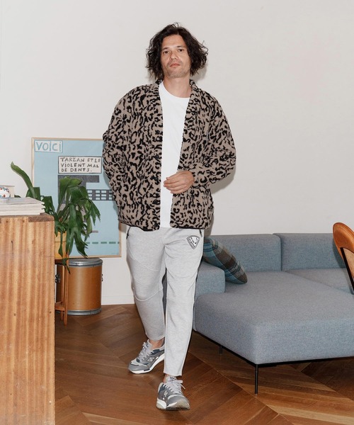 No Rain No Rainbow(ノーレインノーレインボー)の「mcg3701-leopard boa cardigan カーディガン(NR25W-03)(カーディガン/ボレロ・メンズ・レオパード/アニマル・S/M/L/XL)」の7枚目の写真