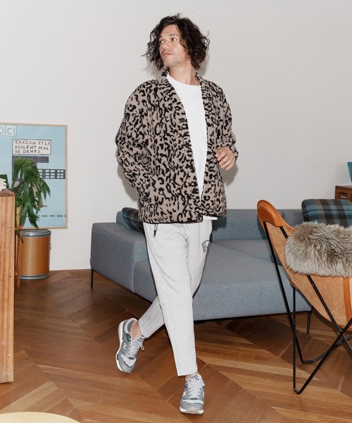 No Rain No Rainbow(ノーレインノーレインボー)の「mcg3701-leopard boa cardigan カーディガン(NR25W-03)(カーディガン/ボレロ・メンズ・レオパード/アニマル・S/M/L/XL)」の8枚目の写真