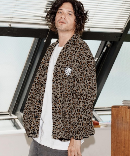 No Rain No Rainbow(ノーレインノーレインボー)の「mcg3701-leopard boa cardigan カーディガン(NR25W-03)(カーディガン/ボレロ・メンズ・レオパード/アニマル・S/M/L/XL)」の11枚目の写真