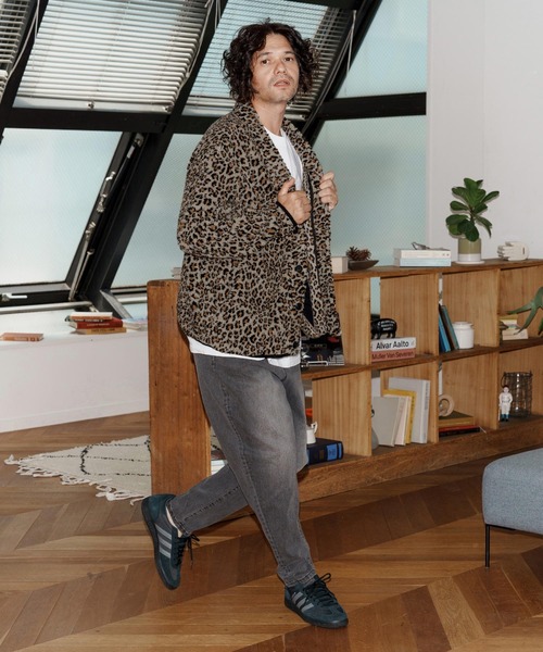 No Rain No Rainbow(ノーレインノーレインボー)の「mcg3701-leopard boa cardigan カーディガン(NR25W-03)(カーディガン/ボレロ・メンズ・レオパード/アニマル・S/M/L/XL)」の14枚目の写真