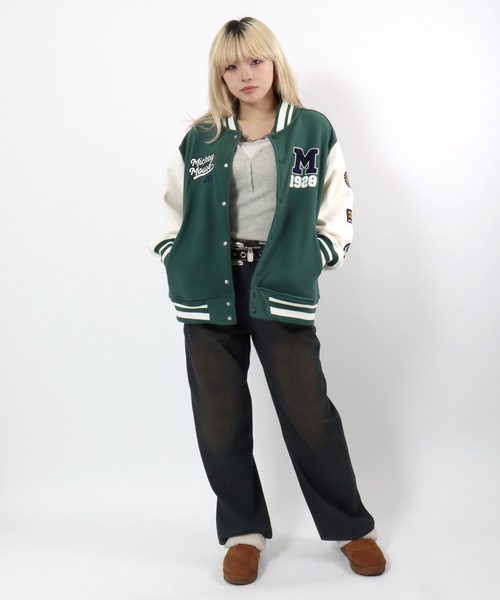 セール】Disney（ディズニー）フリース スウェット スタジャン/ライト