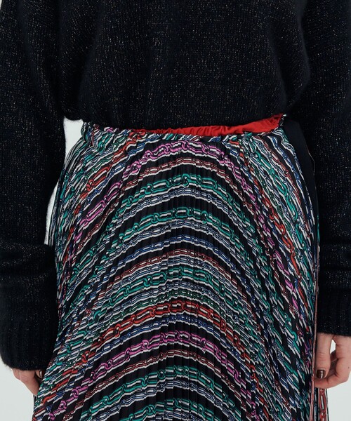 シルクツイル チェーンプリント プリーツスカート（スカート