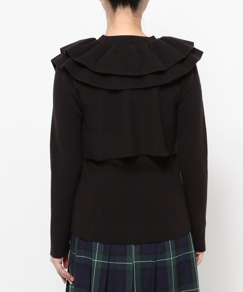 LOWRYS FARM(ローリーズファーム)の「フリル2PニットLS 577213(ニット/セーター・レディース・ブラック/ベージュ/ブラウン・FREE)」の6枚目の写真