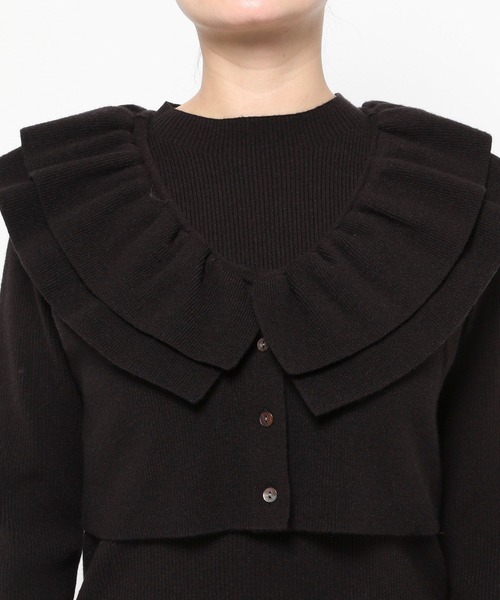 LOWRYS FARM(ローリーズファーム)の「フリル2PニットLS 577213(ニット/セーター・レディース・ブラック/ベージュ/ブラウン・FREE)」の7枚目の写真