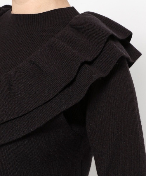 LOWRYS FARM(ローリーズファーム)の「フリル2PニットLS 577213(ニット/セーター・レディース・ブラック/ベージュ/ブラウン・FREE)」の9枚目の写真