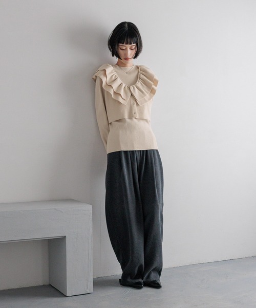 LOWRYS FARM(ローリーズファーム)の「フリル2PニットLS 577213(ニット/セーター・レディース・ブラック/ベージュ/ブラウン・FREE)」の18枚目の写真