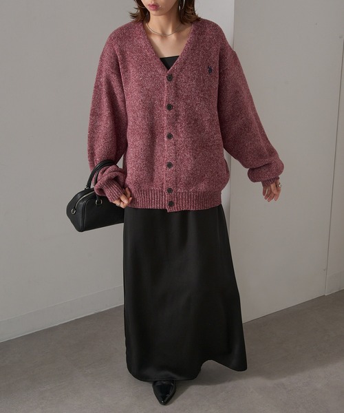 U.S. POLO ASSN.(ユーエスポロアッスン)の「【U.S. POLO ASSN.】ワンポイントロゴ ポニー刺繍 メランジカーディガン CARDIGAN(カーディガン/ボレロ・レディース・オートミール/グレー/ブラック/ネイビー/カーキ/ワイン・S/M/L)」の8枚目の写真